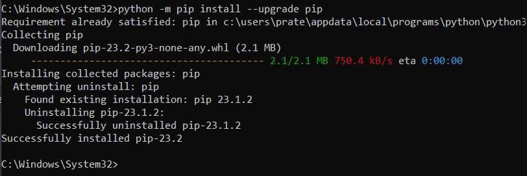 Upgrading Pip in Windows