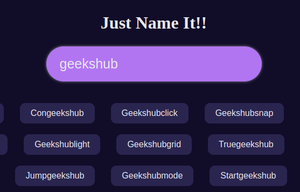Domain name finder using ReactJS - GeeksforGeeks