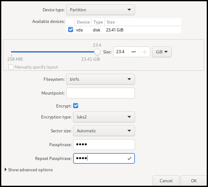 9_GFG_An image showing btrfs partitioning