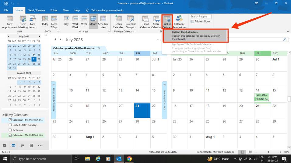 How to Share Your Calendar in Outlook