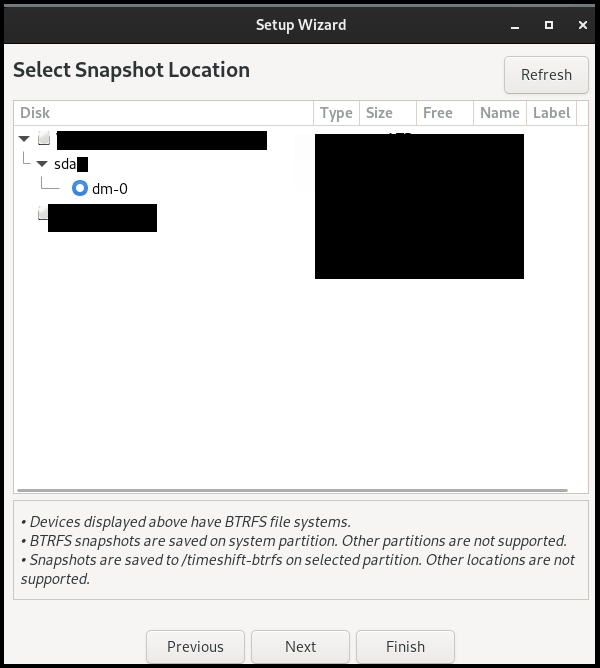 GFG_An image showing the screenshot of selecting snapshot location