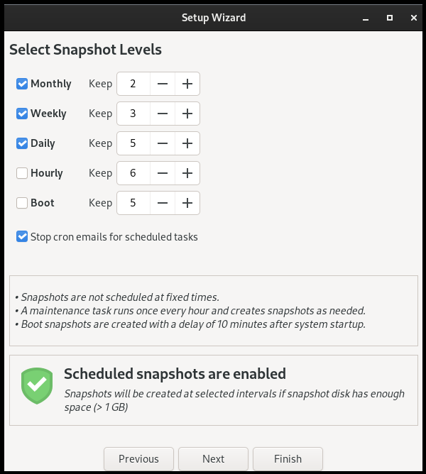 GFG_An image showing the selection of snapshot levels