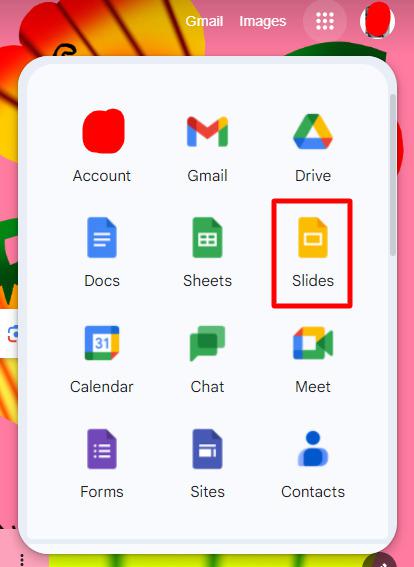 Click on "Google Slides"