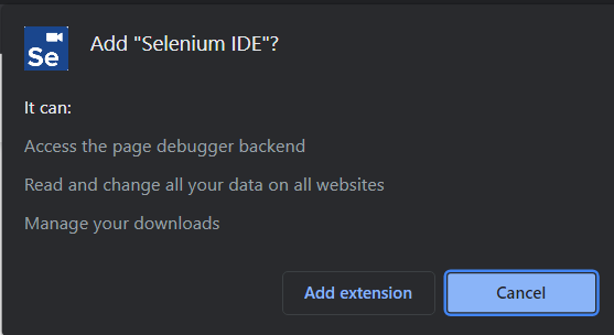 Add Selenium IDE