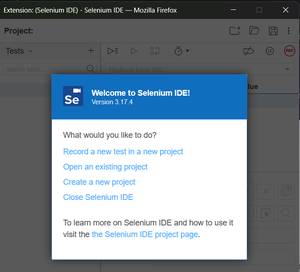 Selenium IDE is successfully installed