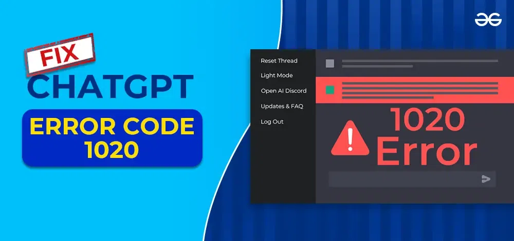 ChatGPT Error Code 1020 Fixed