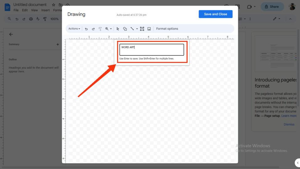 How To Insert Word Art In Google Docs GeeksforGeeks   IMG 20230803 191340 