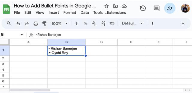 How to Add Bullet Points in Google Sheets: 4 Methods Explained