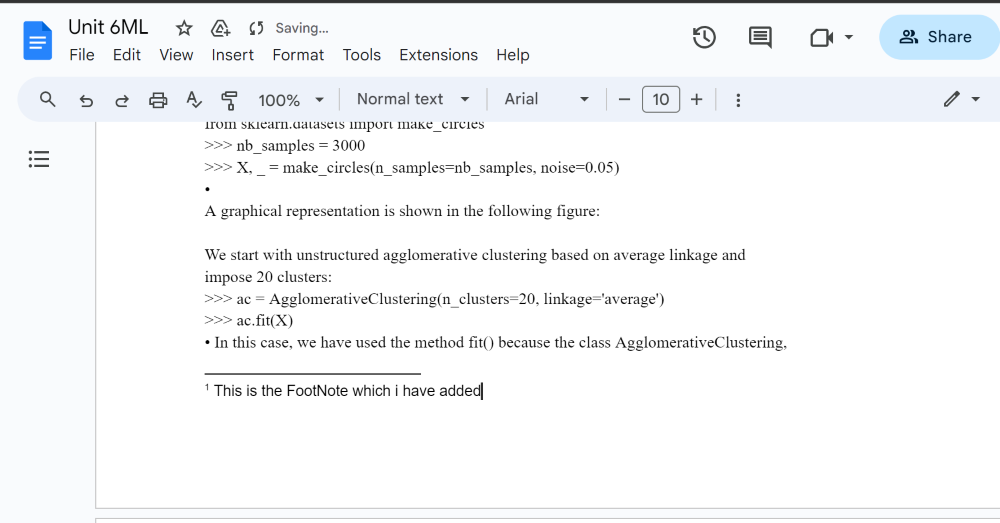 Enter Footnotes information