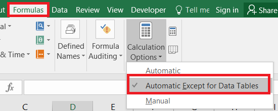 Recalcualte-Data Table Manually