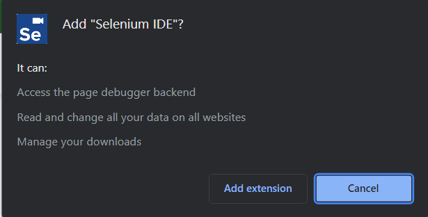 Selenium IDE Extension