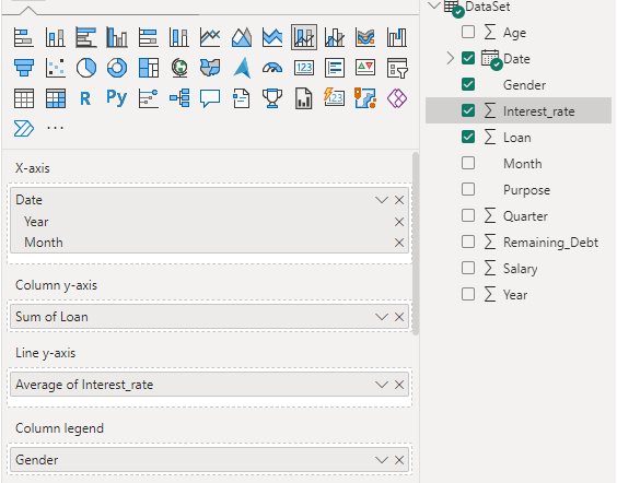 Power BI - Line Stacked Column Chart - GeeksforGeeks