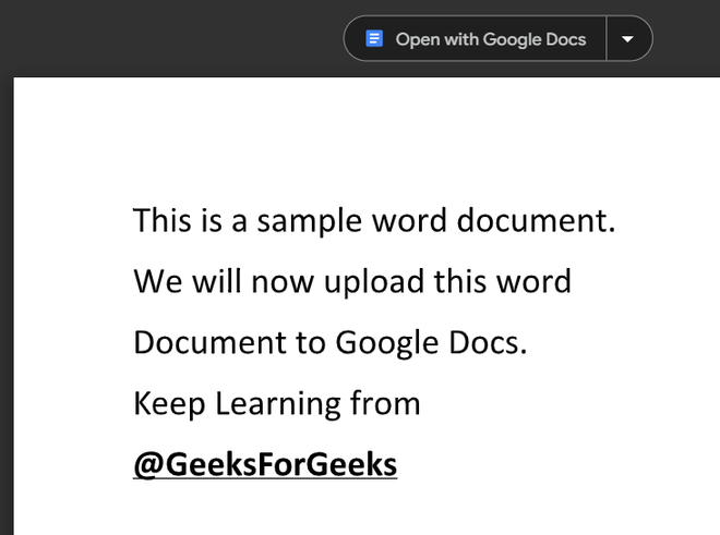 How To Import A Word Document Into Google Docs - GeeksforGeeks