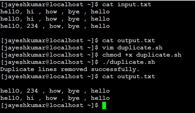 duplicate line removeing 