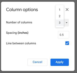 Change Column Options