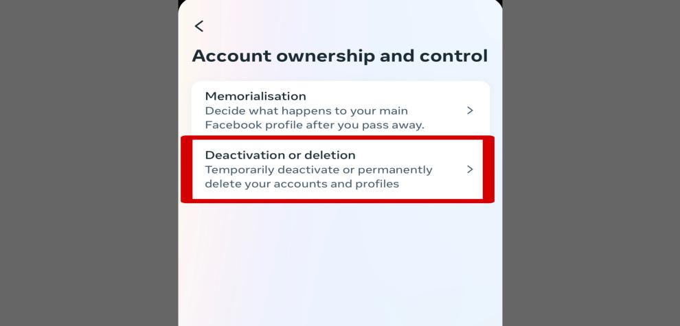 Click on Deactivation and Deletion