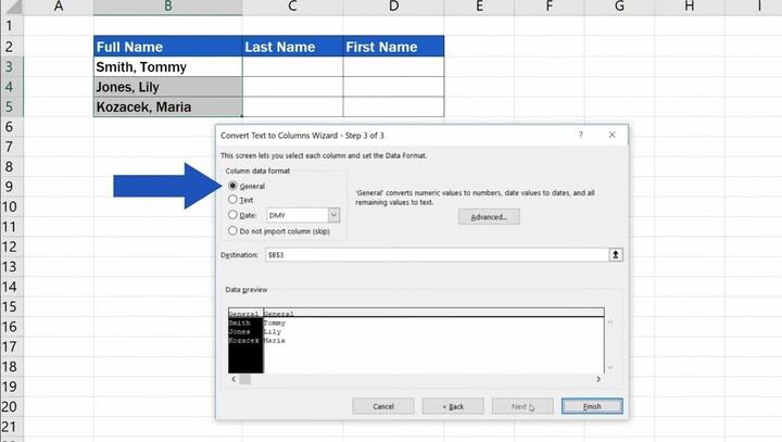 Choose Column Data Format