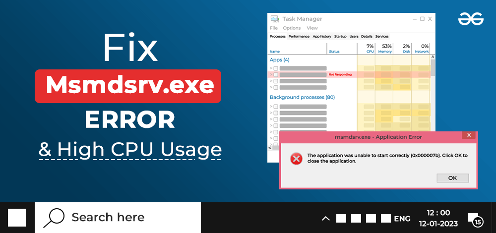 Fix-Msmdsrv error and high CPU usage