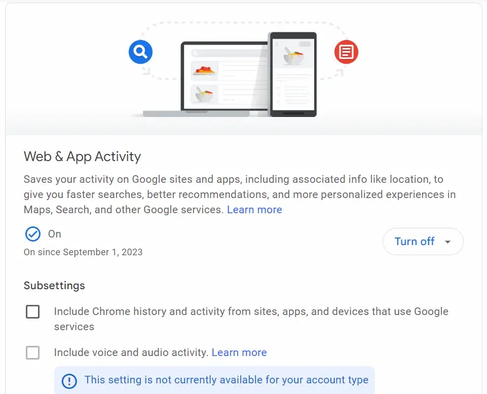 Locate Web & App Activity