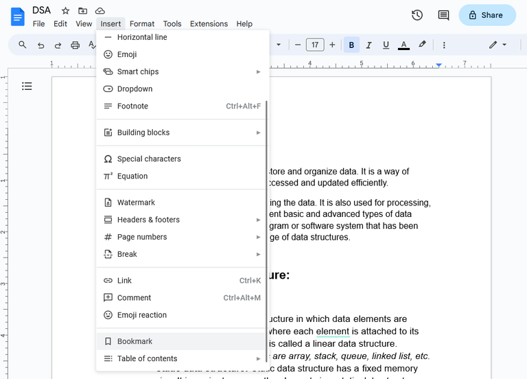 How to use Bookmark in Google Docs Step by Step Guide
