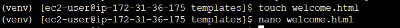 make welcome.html file