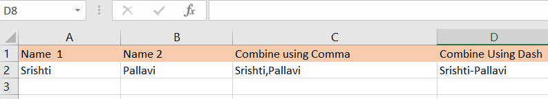 How to combine two cells with a Comma and a Dash