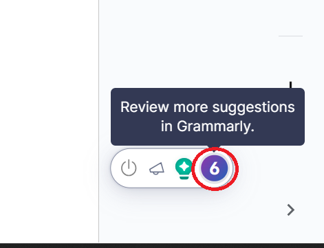 Clicking on Grammarly Icon