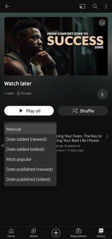 Sort Videos List as per date