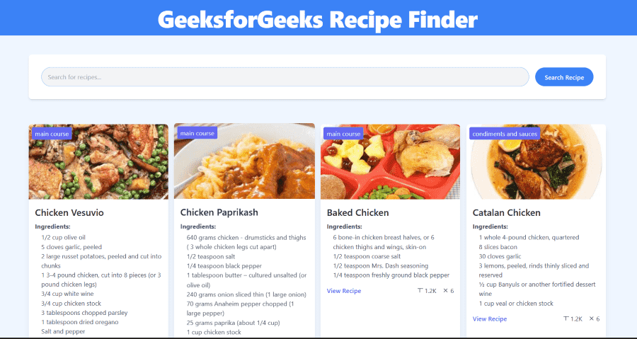 Recipe Finder Tool : What Can I Make With