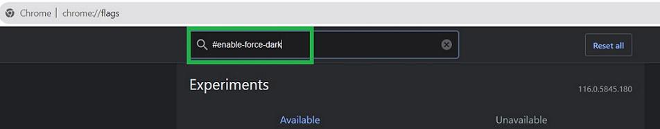 Search Enable-Force-Dark in the search bar