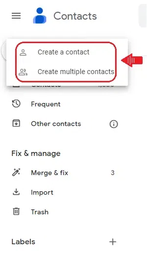 Two Options for Creating Contact