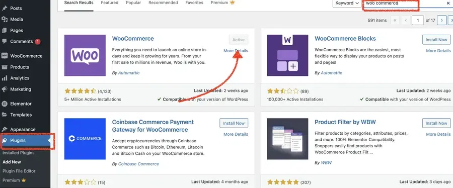 woocommerce WordPress