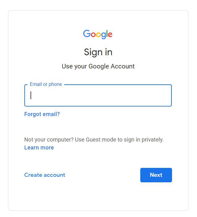 Signing-in in Google account