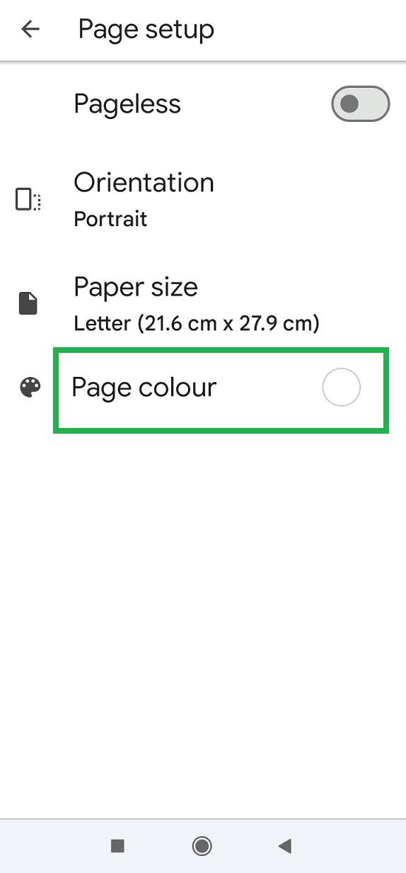 Select Page Color