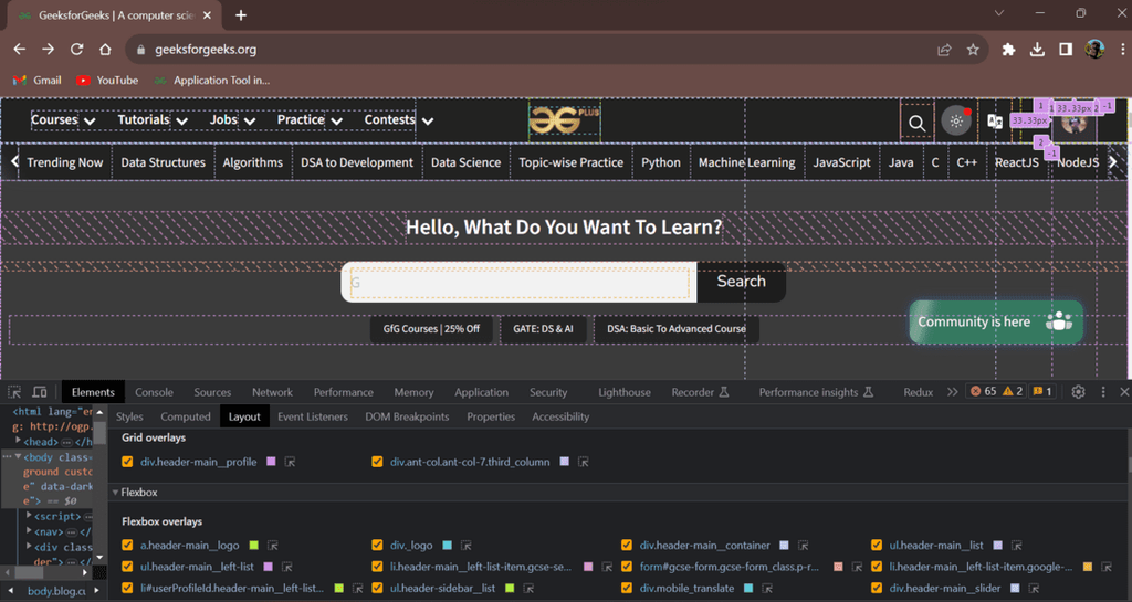 Layout Tab in Google Chrome Browser - GeeksforGeeks