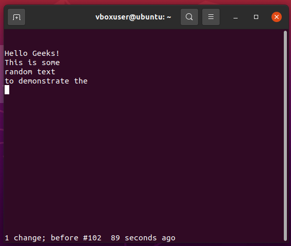 How to undo in Vim editor in Linux - GeeksforGeeks