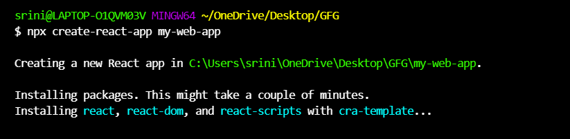 npx create-react-app my-web-app