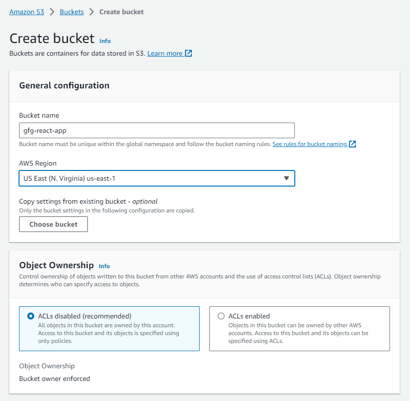 Create S3 Bucket