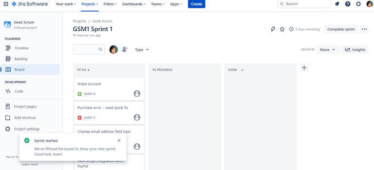 Jira Create Sprint - GeeksforGeeks