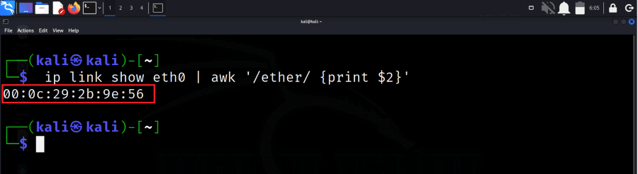 Only MAC address output