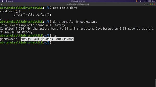 Compiling Dart Program using multiple options - GeeksforGeeks