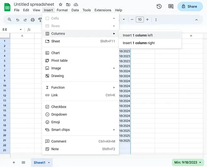 How To Insert Multiple Columns In Google Sheets Geeksforgeeks