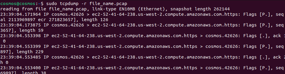 Reading Packets from File