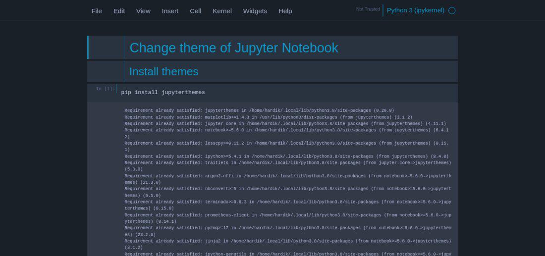 How to Change the Theme in Jupyter Notebook - GeeksforGeeks