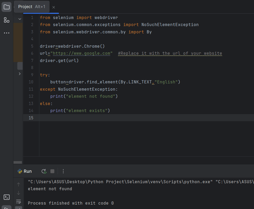 Different types of Selenium WebDriver Common Exceptions