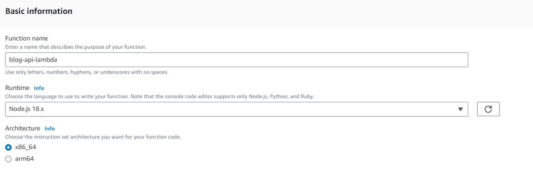 Configurations Of AWS lambda functions 