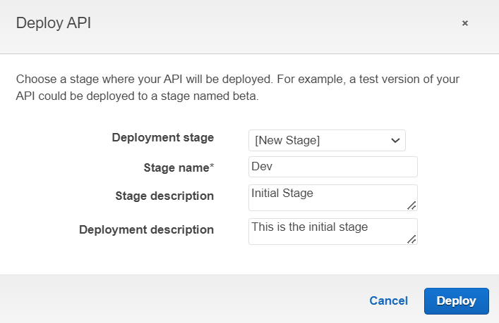 Deploy API 