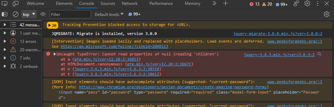 DevTools in Microsoft Edge Browser - GeeksforGeeks