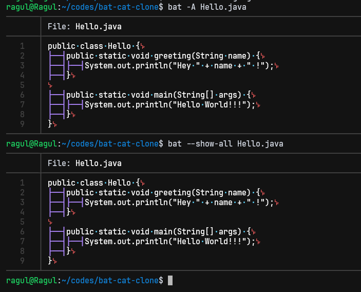 Showing non-printable characters with bat