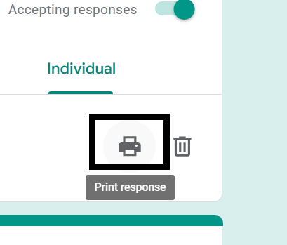 Click on the Print Responses Icon